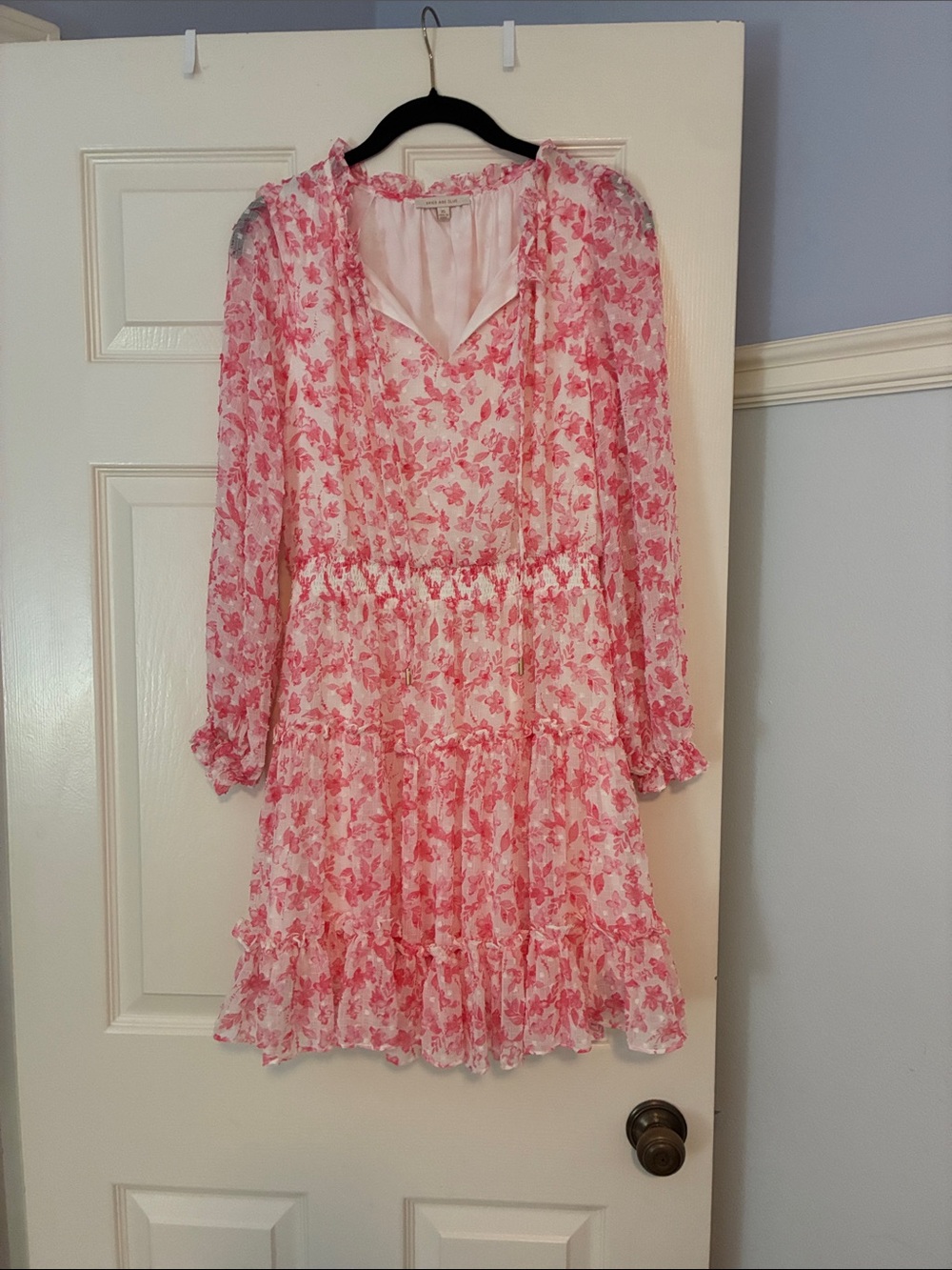 Pink Floral Ruffle Tiered Dress